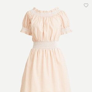 J. Crew Tan and White Gingham Dress